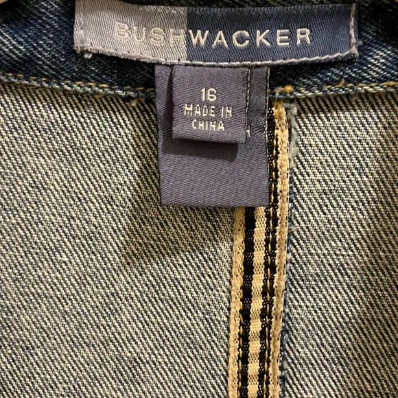 Bushwacker Denim Blazer Jacket Women’s Size 16 Blue Jean Coat 100% Cotton Fall - Picture 3 of 7